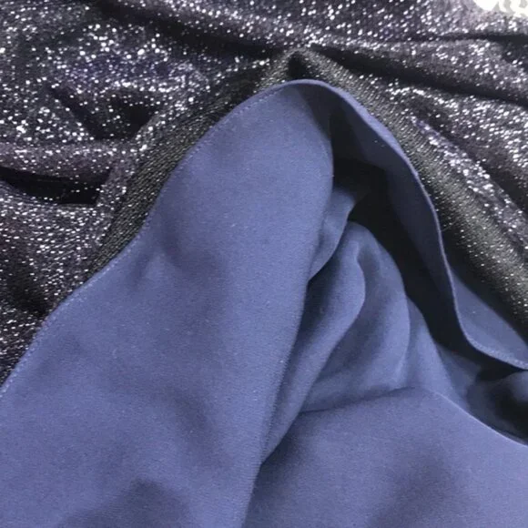 Sally LaPointe Navy Metallic Skirt - Picture 8 of 10